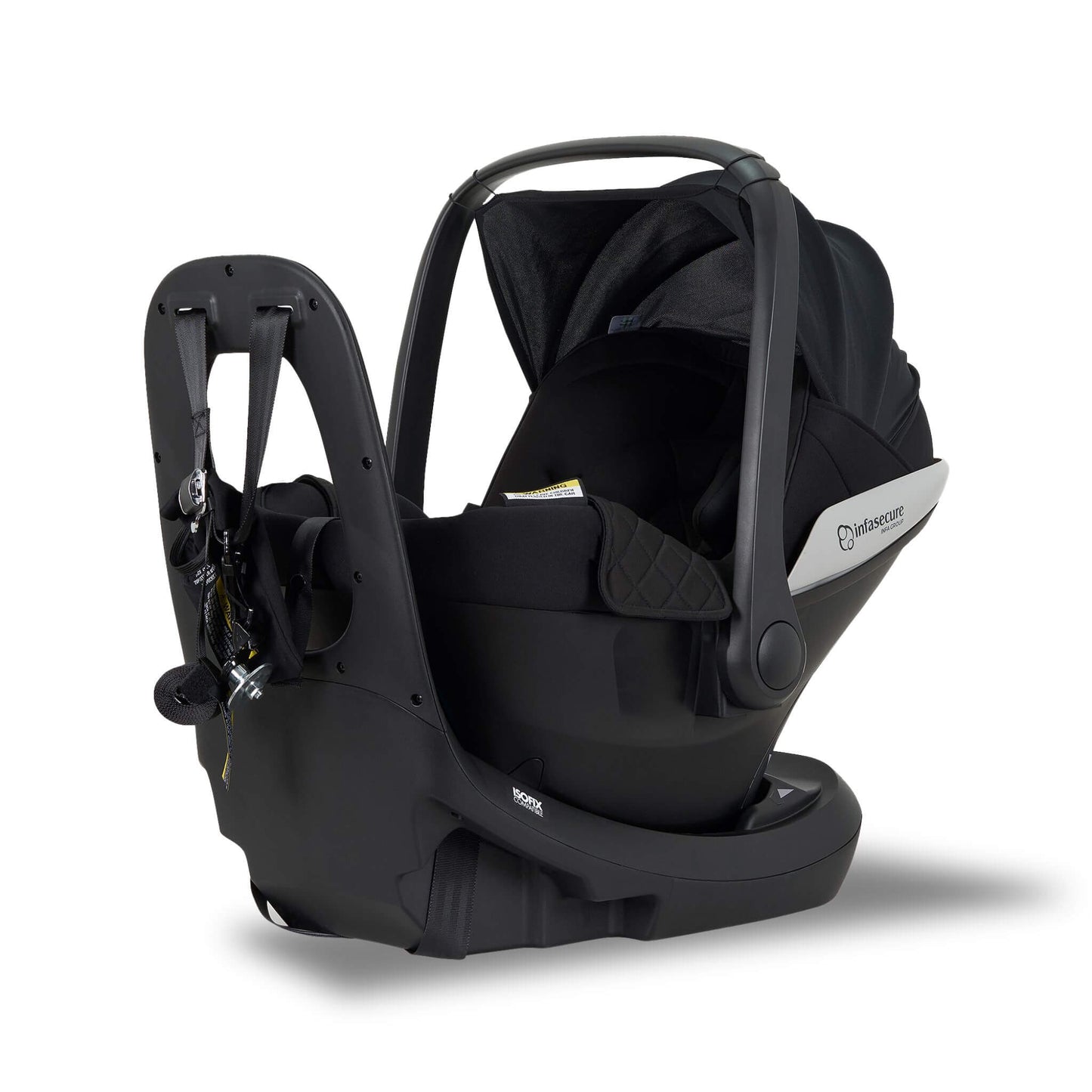 Rear installation view of InfaSecure Adapt More Capsule on ISOFix base