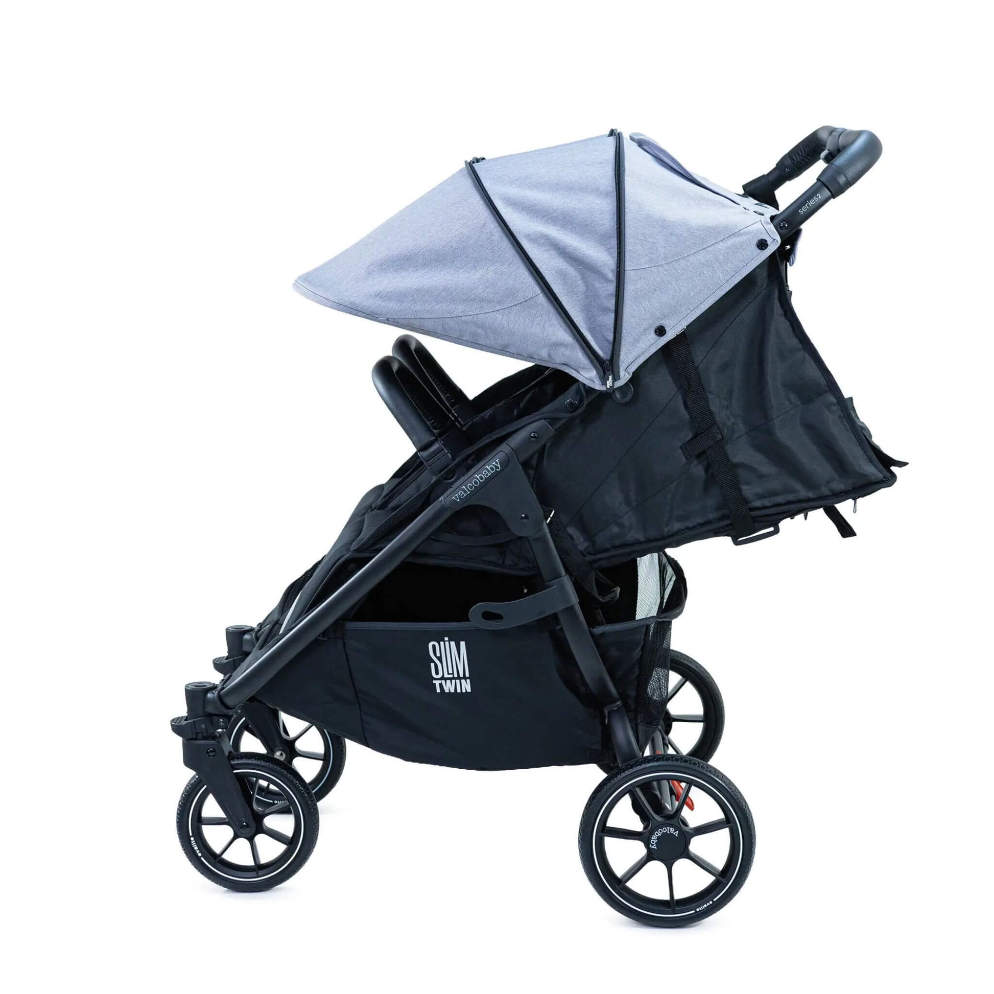 Valco-Baby-Slim-Twin-Steel-Grey-Hood